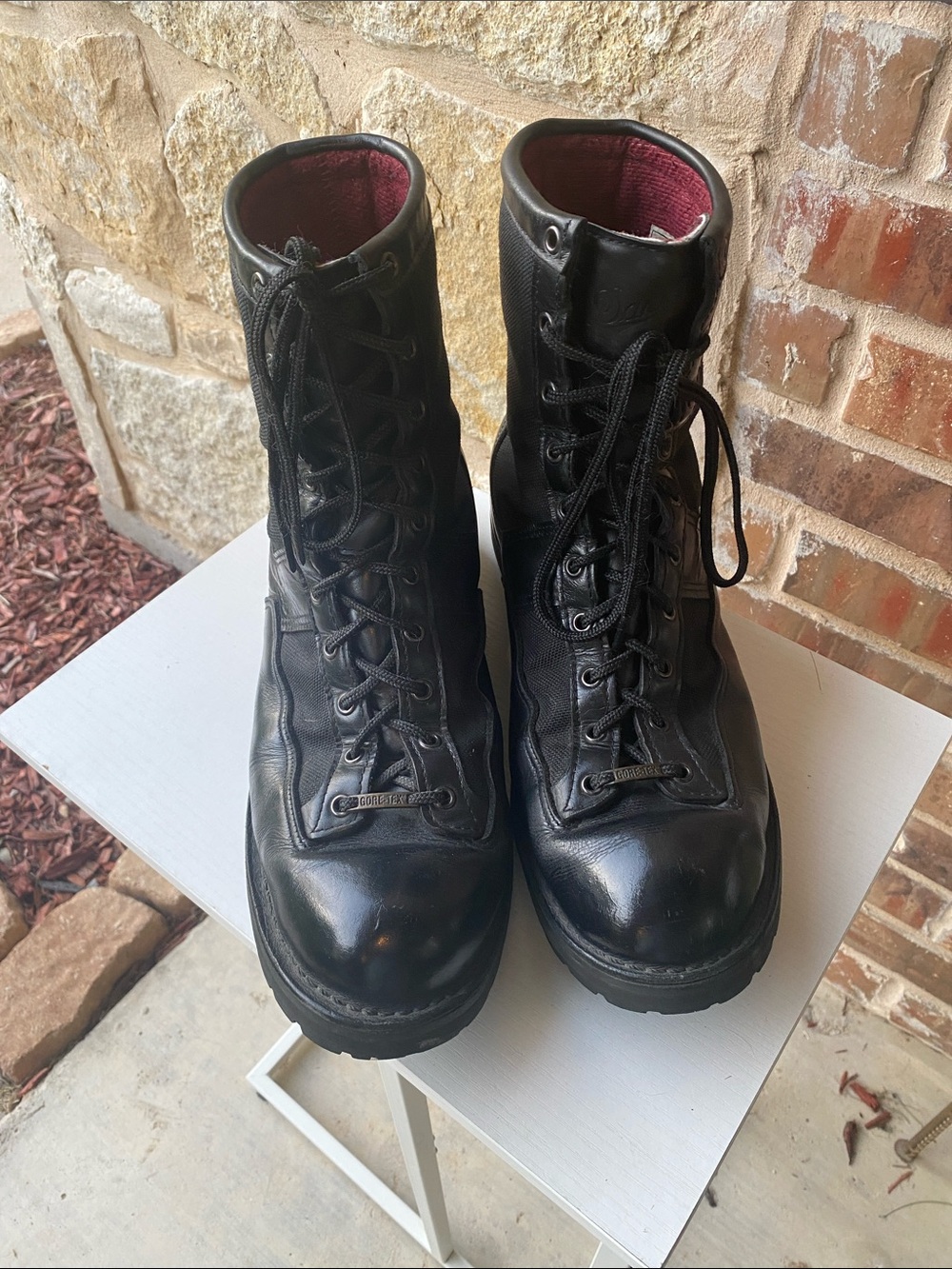 Danner Black Leather Lace-Up Combat Boots size 13